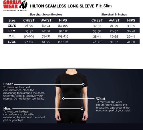 hilton-long-sleeve-size-chart