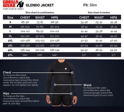 glendo-jacket-sizechart