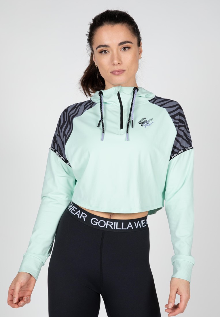 Zion Cropped Hoodie Green