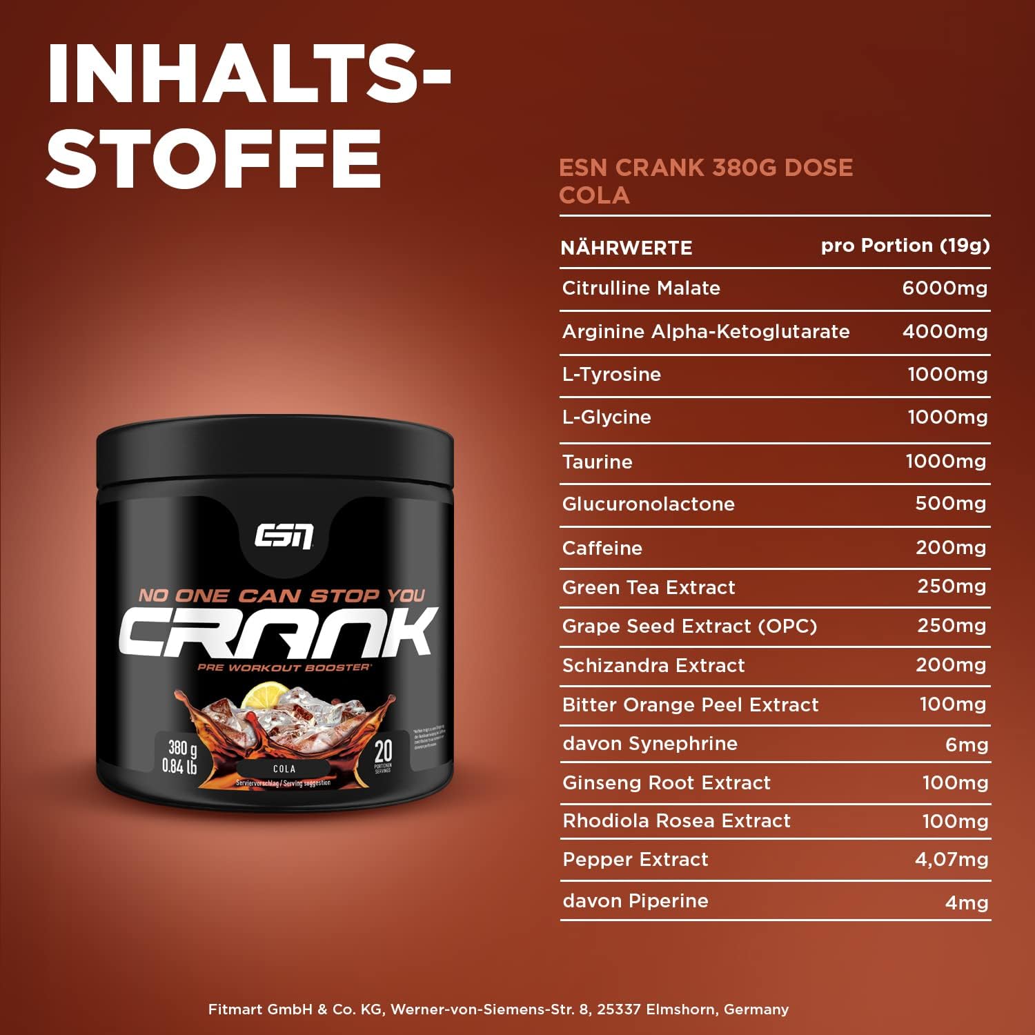 ESN Crank Booster 380g - BOOSTER/PRE/POST-WORKOUT