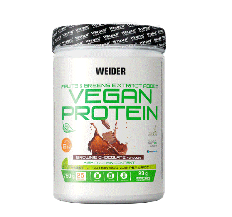 Weider  Vegan Protein, Brownie Chocolate - 750 grams