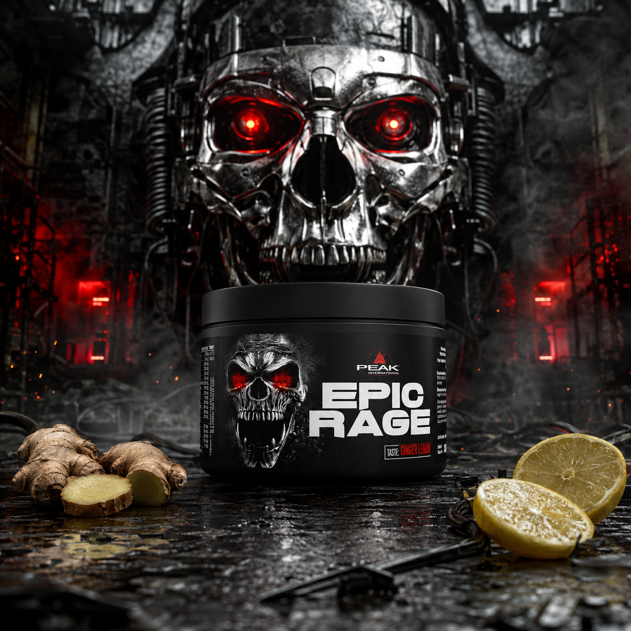 Peak Epic Rage 300 g pre-workout hardcore saveur gingembre citron