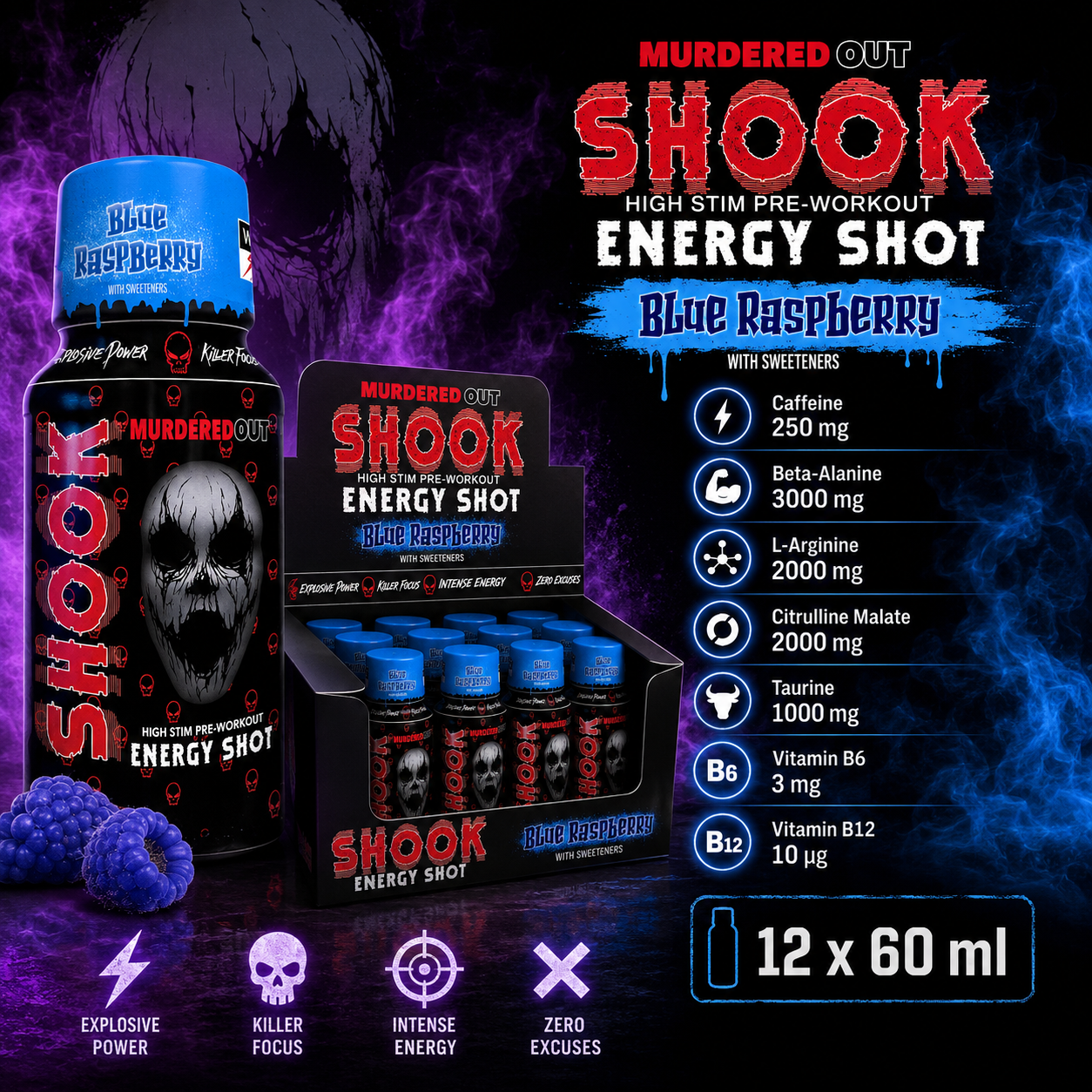 SHOOK Energy Shot ingrédients et dosages