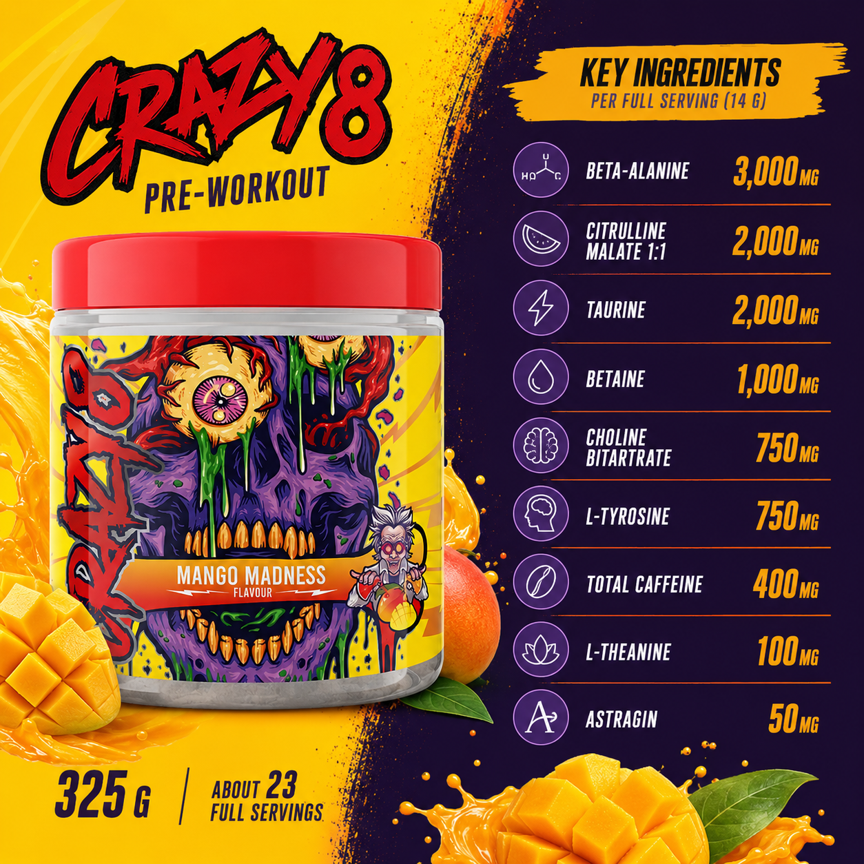 Crazy 8 ingrédients et dosages