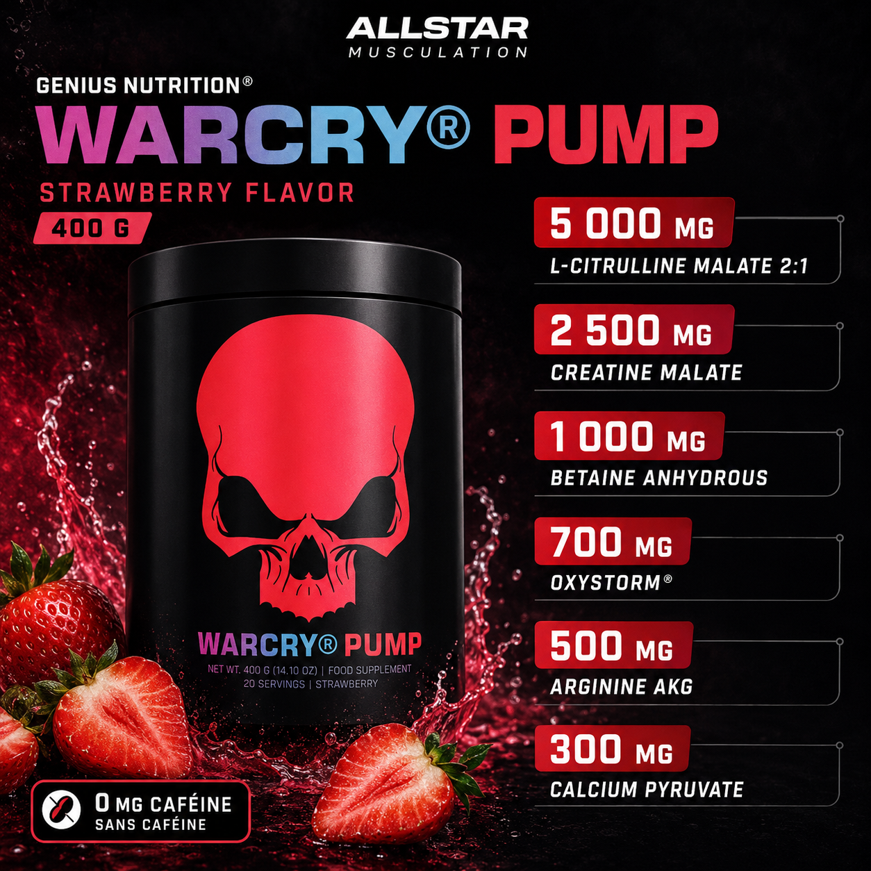 Warcry Pump ingrédients et dosages