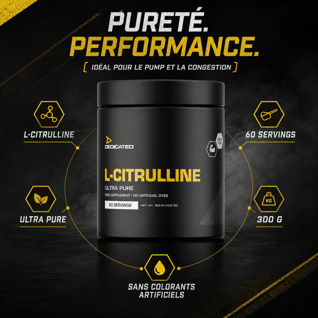 Dedicated L-Citrulline 300 g pour pre-workout maison