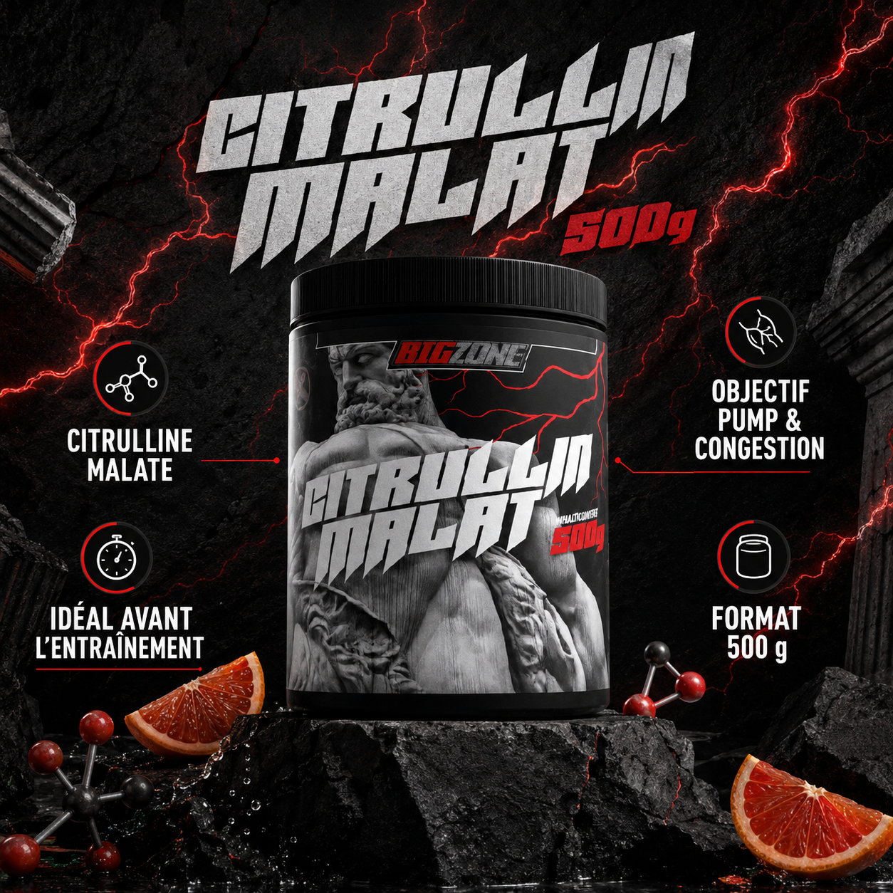 Big Zone Citrullin Malat 500 g pump congestion