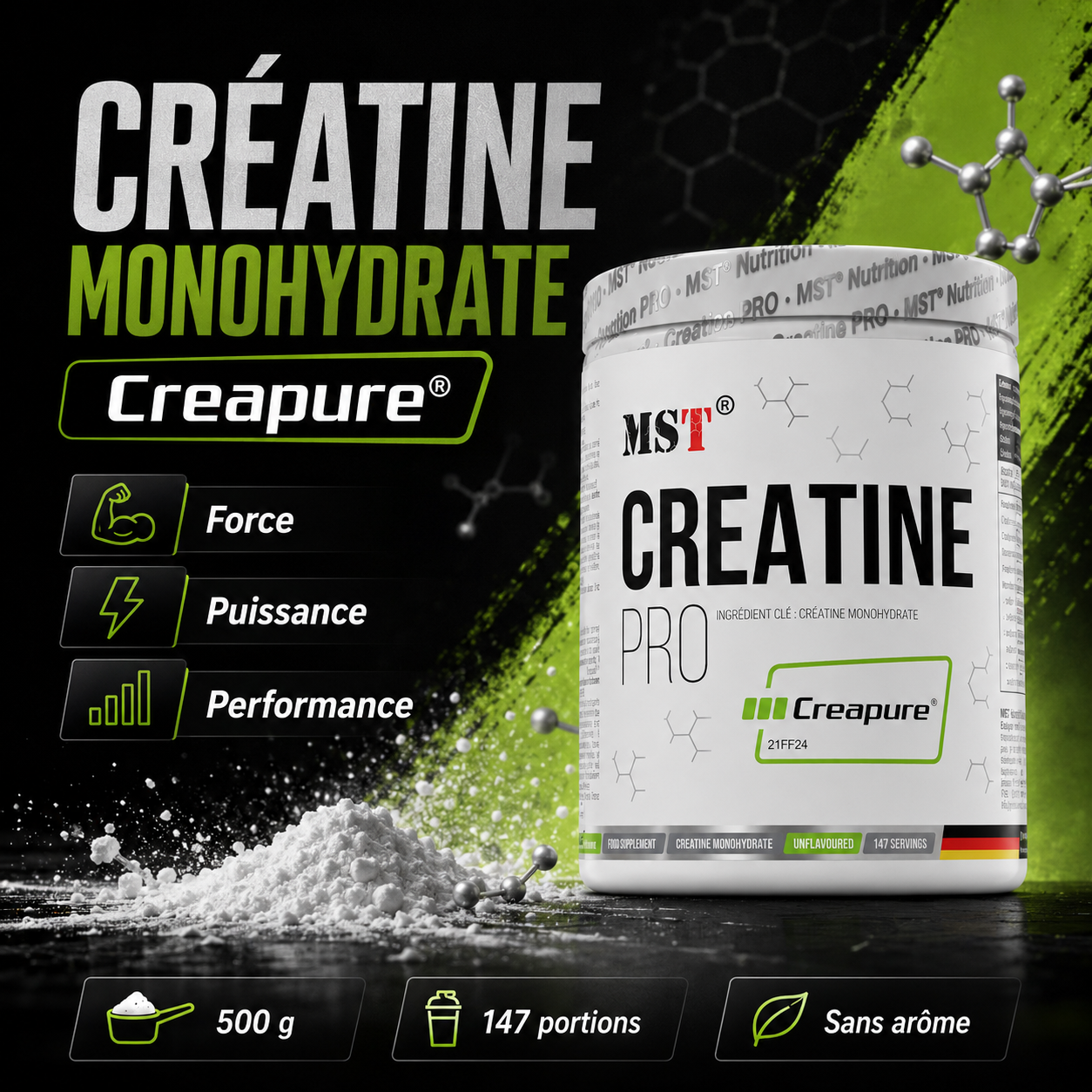 MST Creatine Pro Creapure créatine monohydrate