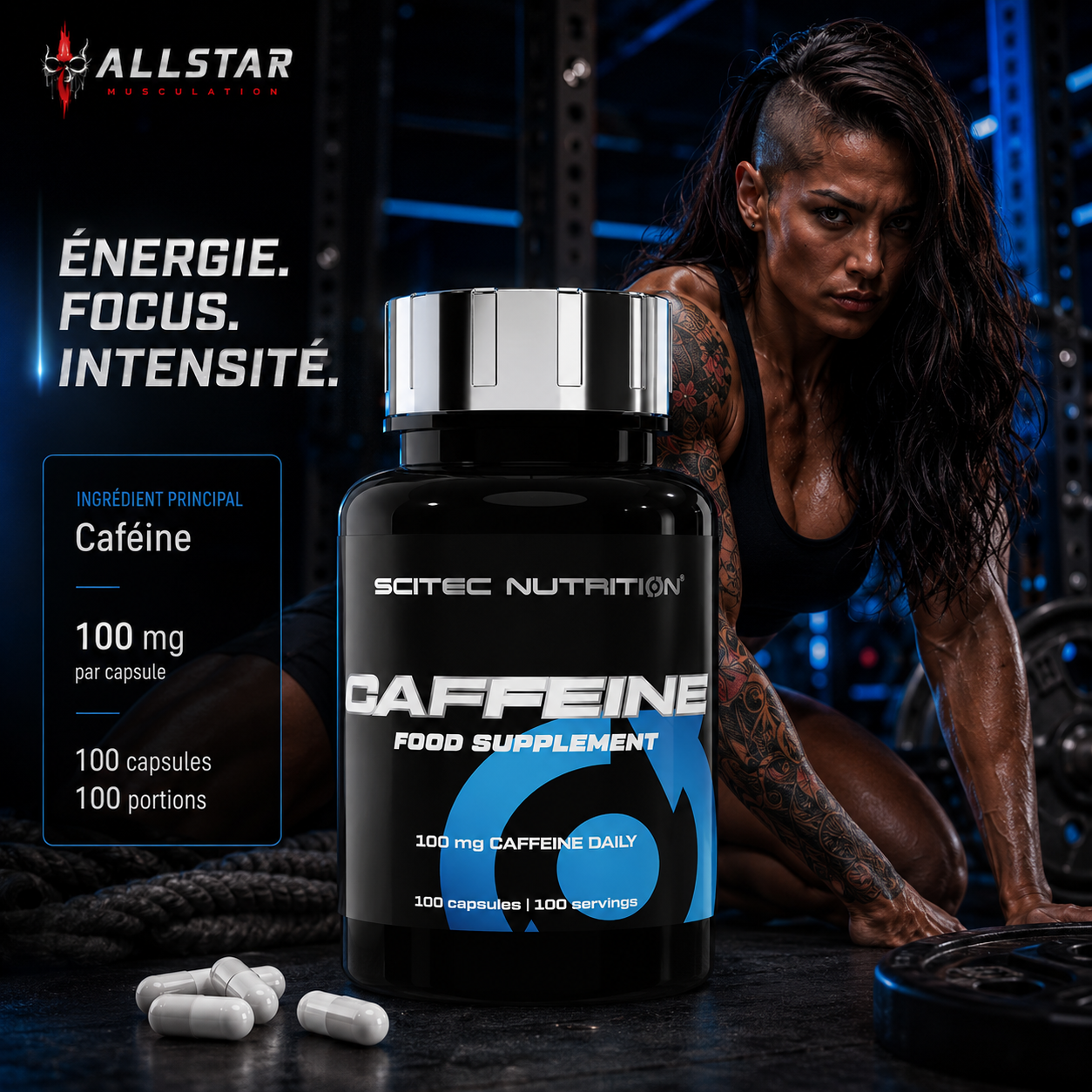 Scitec Caffeine 100 mg avec Naya