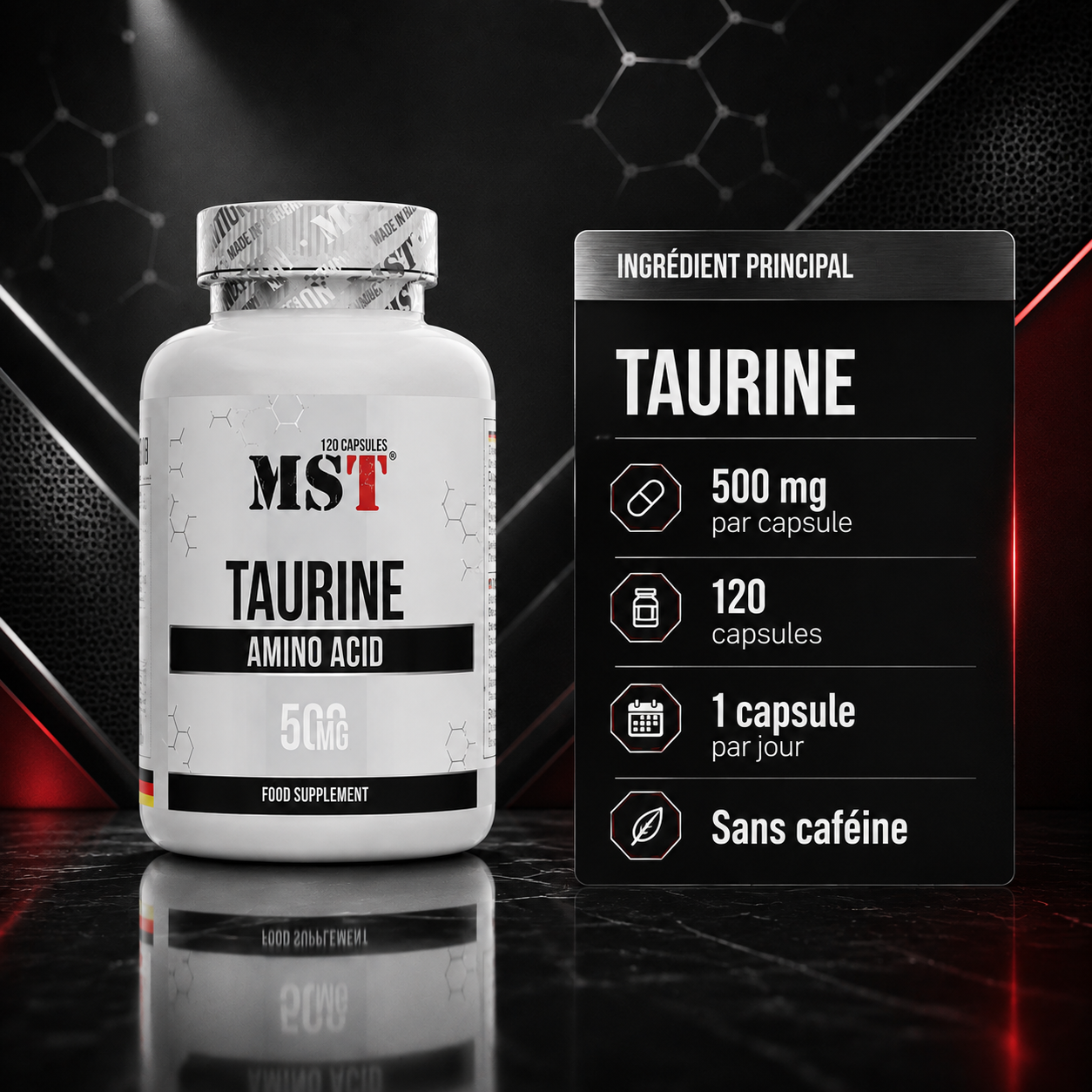 MST Taurine 500 mg par capsule