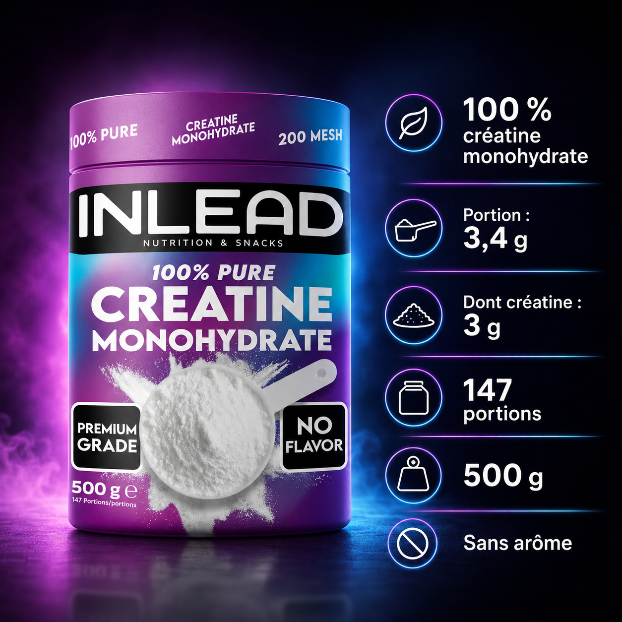 INLEAD Creatine 3 g par portion