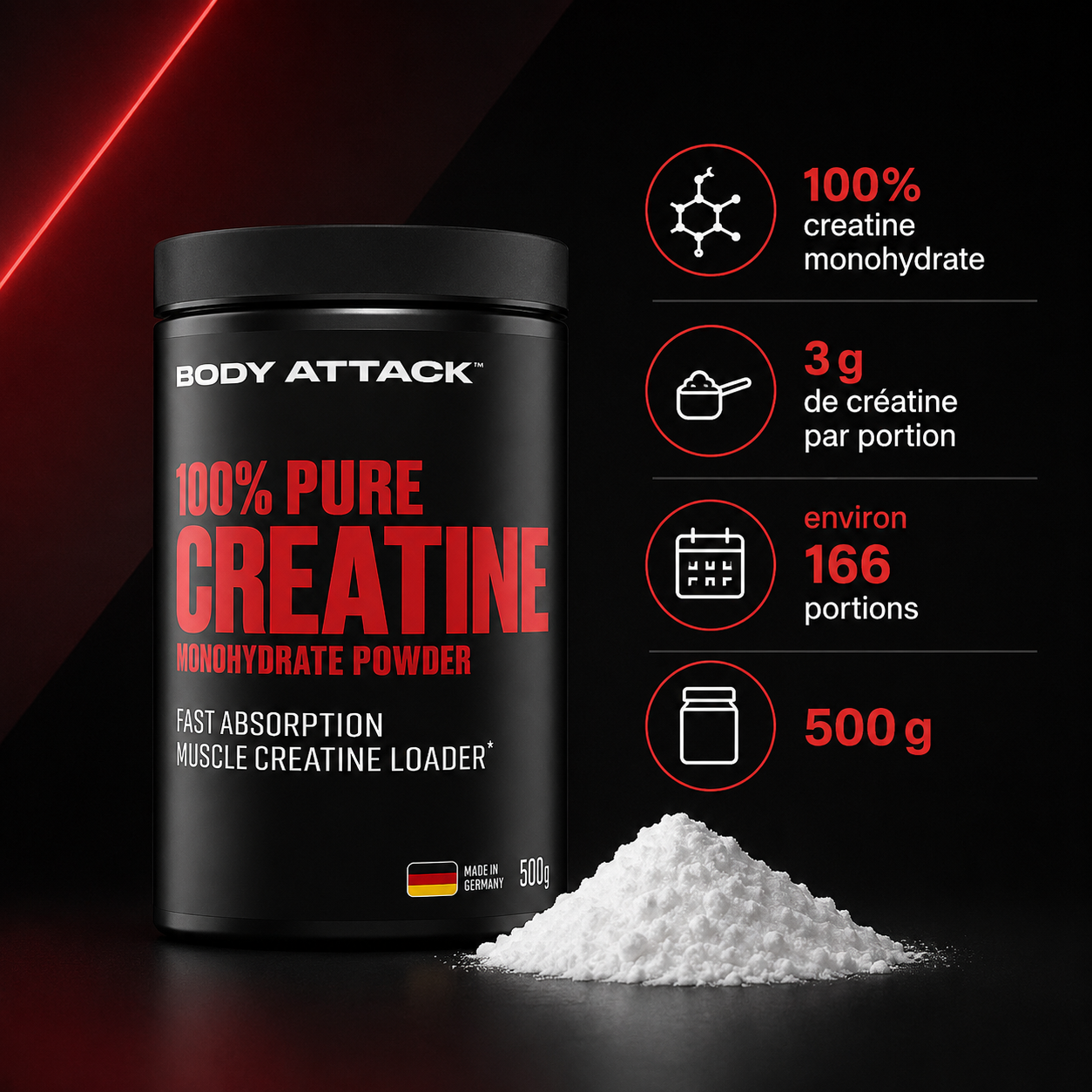 Body Attack 100% Pure Creatine 500 g