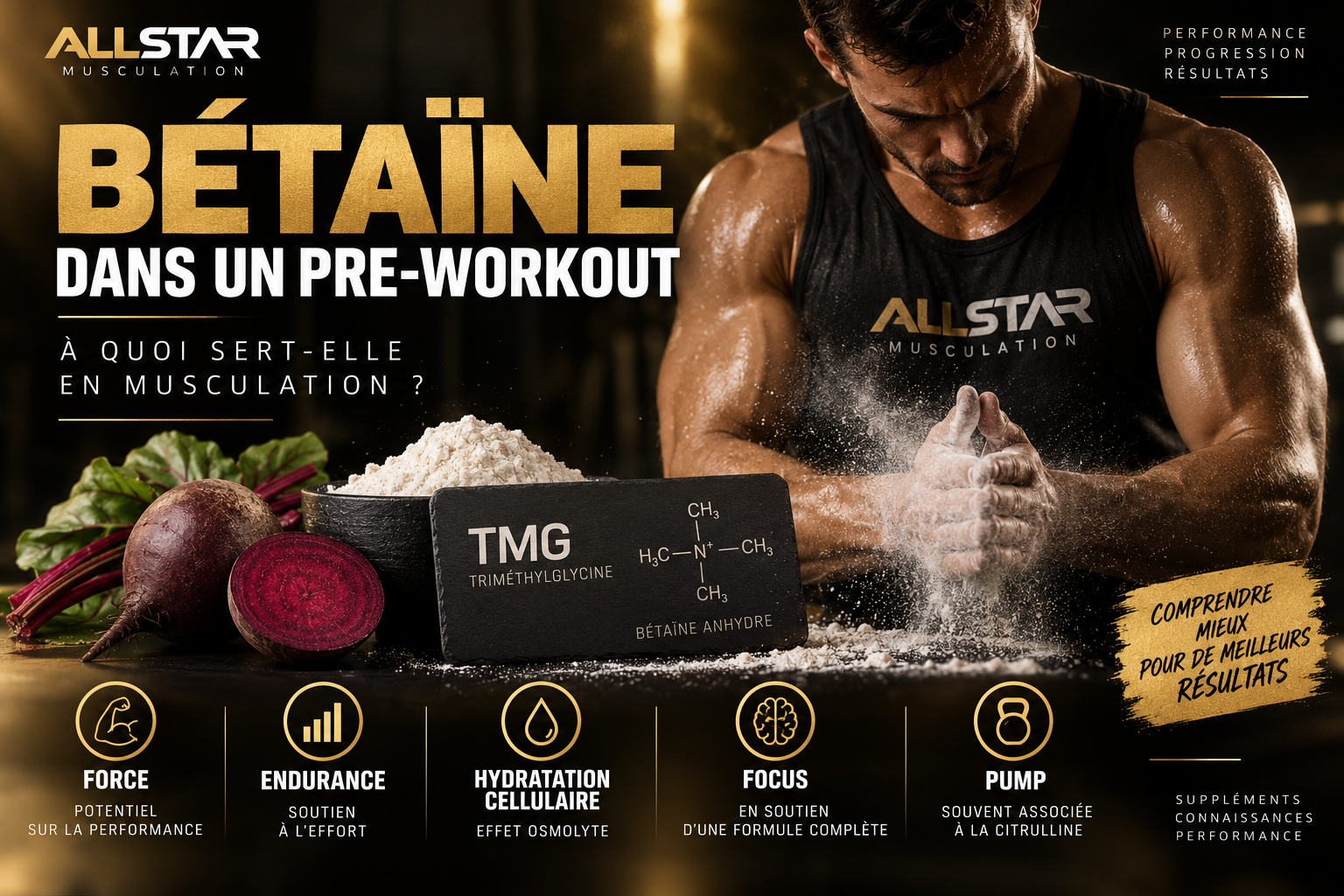 Bétaïne dans un Pre-Workout : à quoi sert-elle en musculation ?