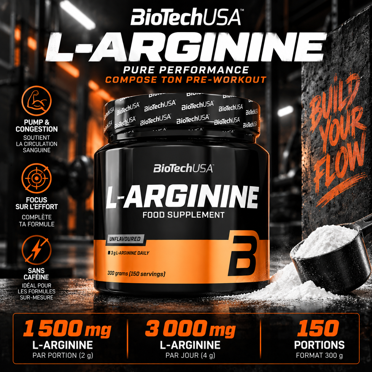 BioTech L-Arginine 1500 mg par portion