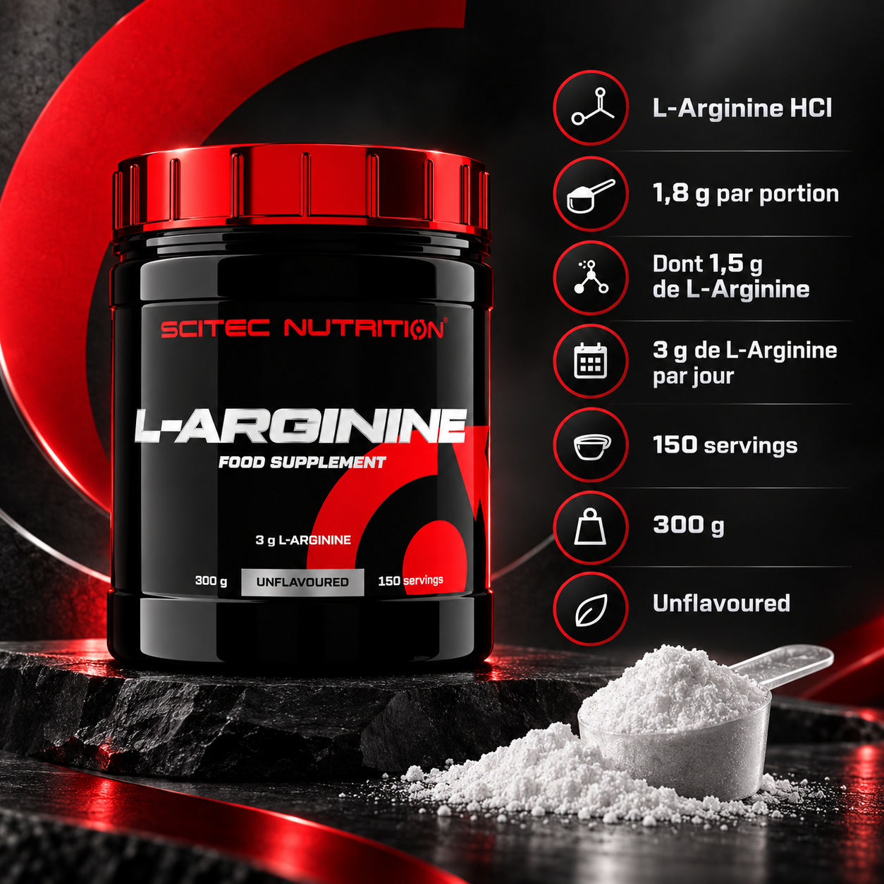Scitec L-Arginine 1500 mg par portion