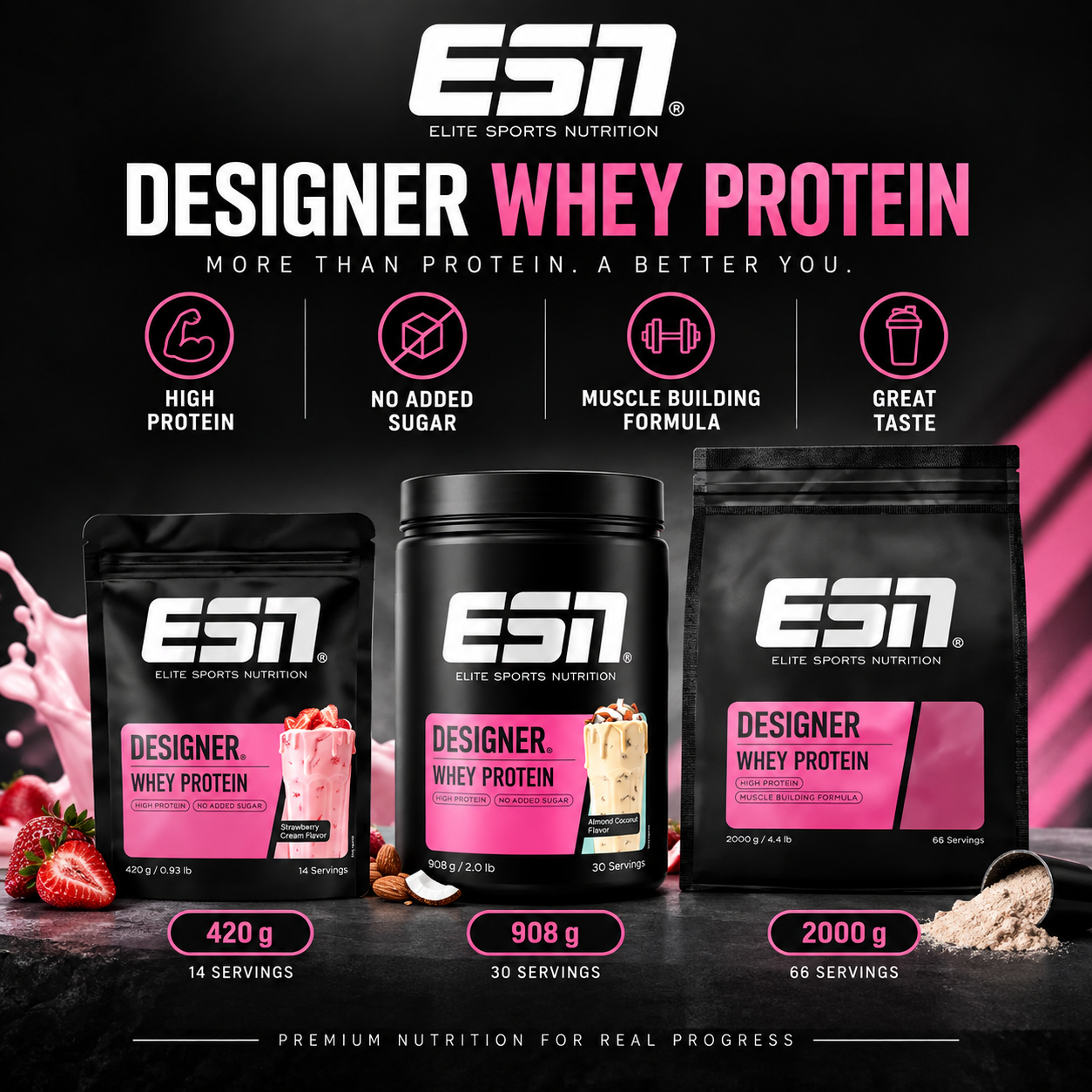 ESN Designer Whey 420g 908g 2000g