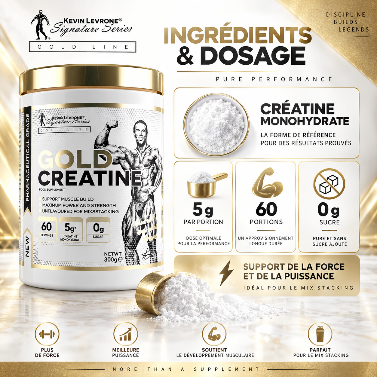 Créatine Kevin Levrone GOLD 300 g ingredients