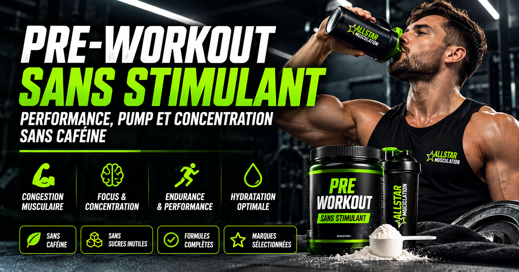 Pre-workout sans stimulant : à quoi ça sert et lequel choisir ?