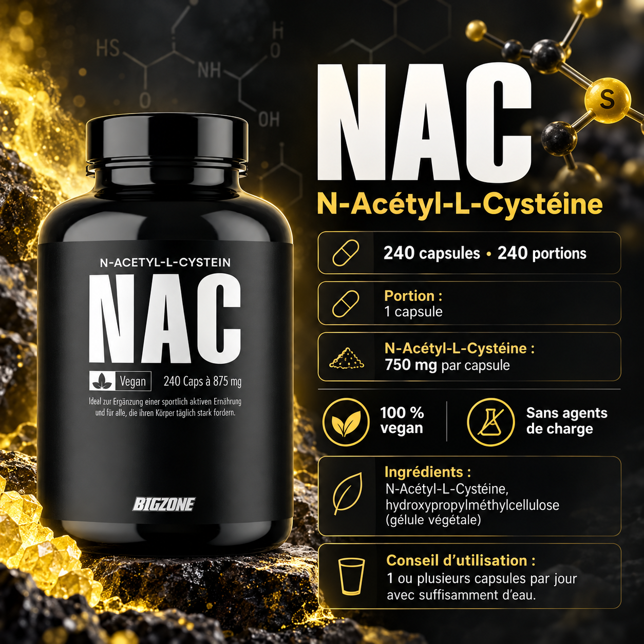 Big Zone NAC 240 Kapseln ingredients