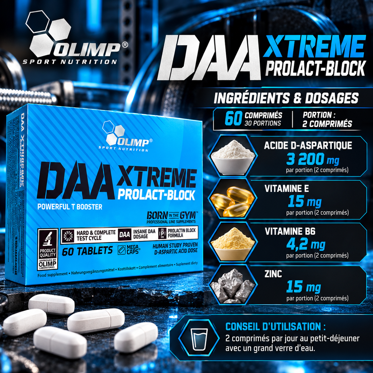 Olimp DAA Xtreme 60 Tablettes ingredients