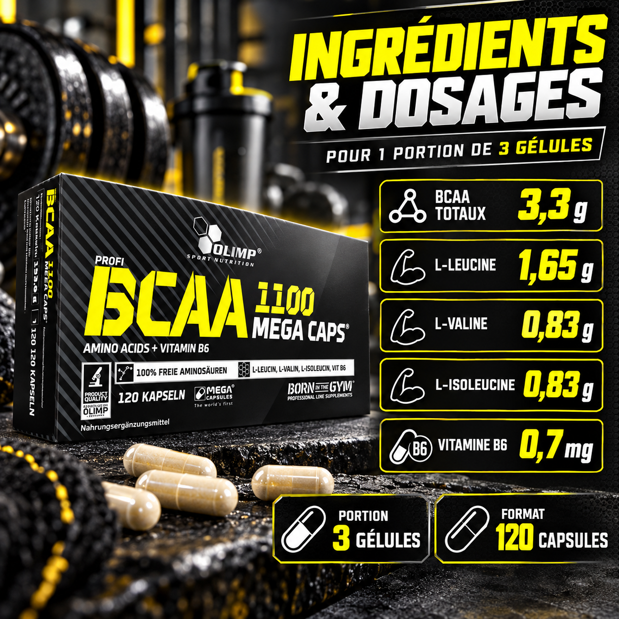 Olimp BCAA Mega Caps - 120 capsules ingredients