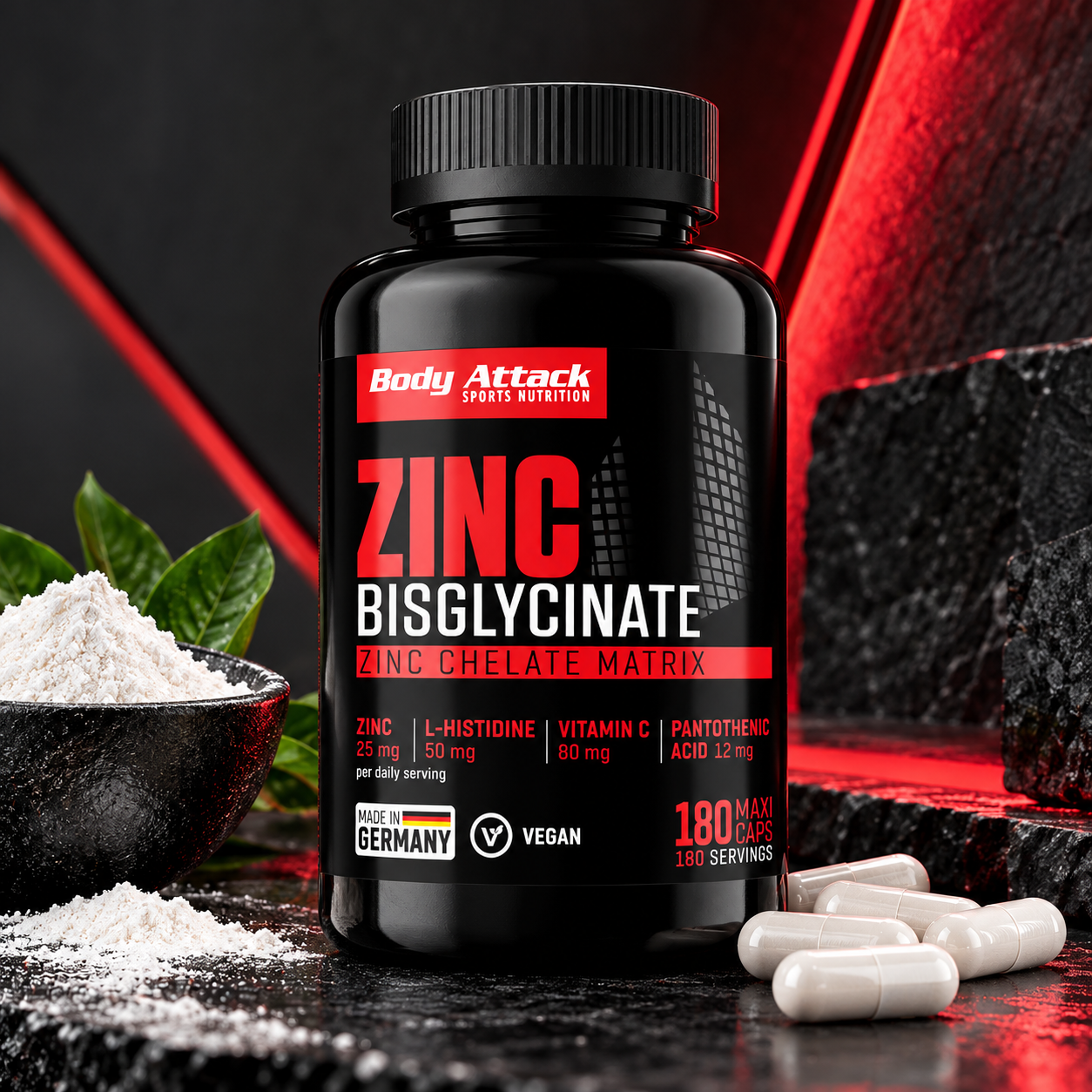 Body Attack Zinc Bisglycinate 25 mg 180 capsules