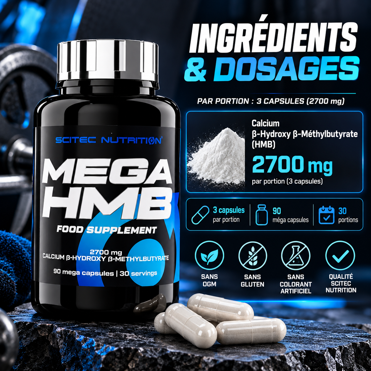 Scitec Mega HMB 90 capsules ingredients