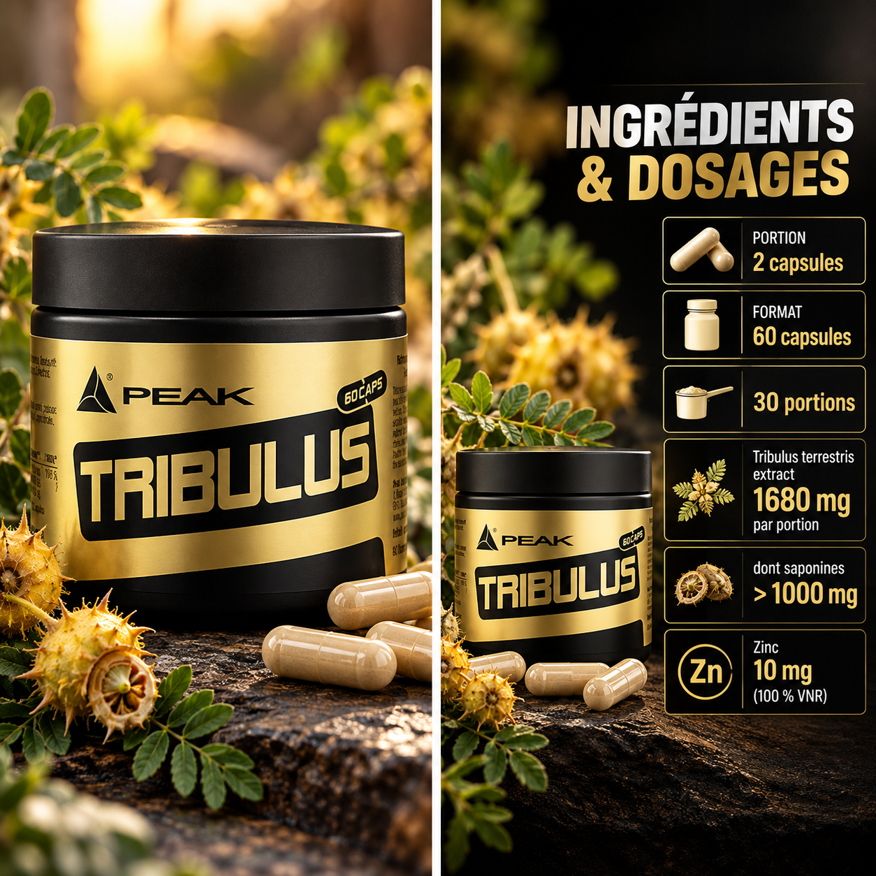 Tribulus Terrestris Peak - 60 capsules ingredients