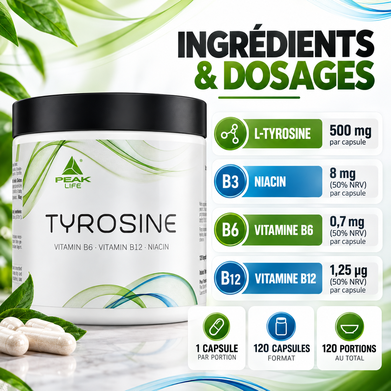 Peak Tyrosine 120 capsules ingredients