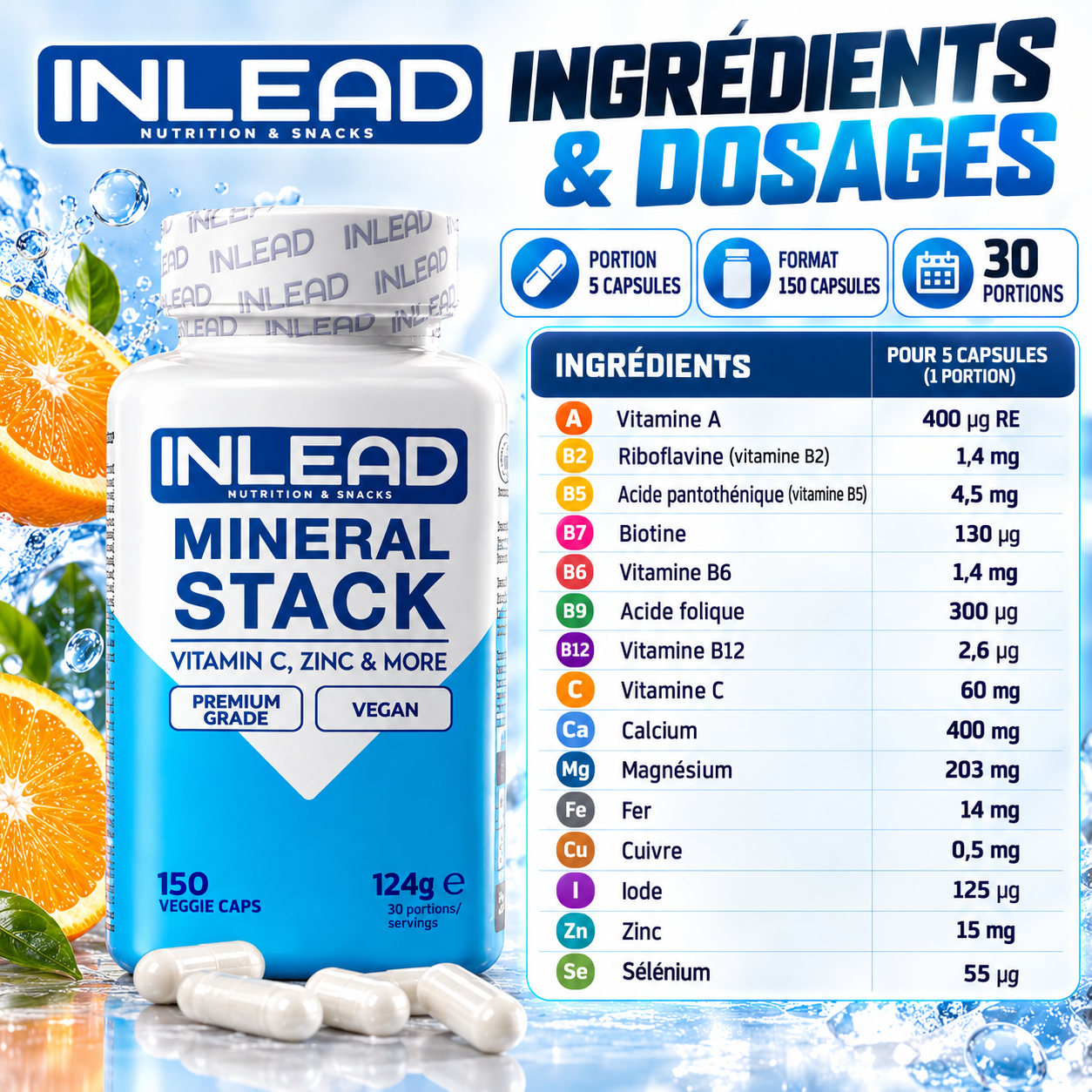 INLEAD Mineral Stack 150 capsules ingredients