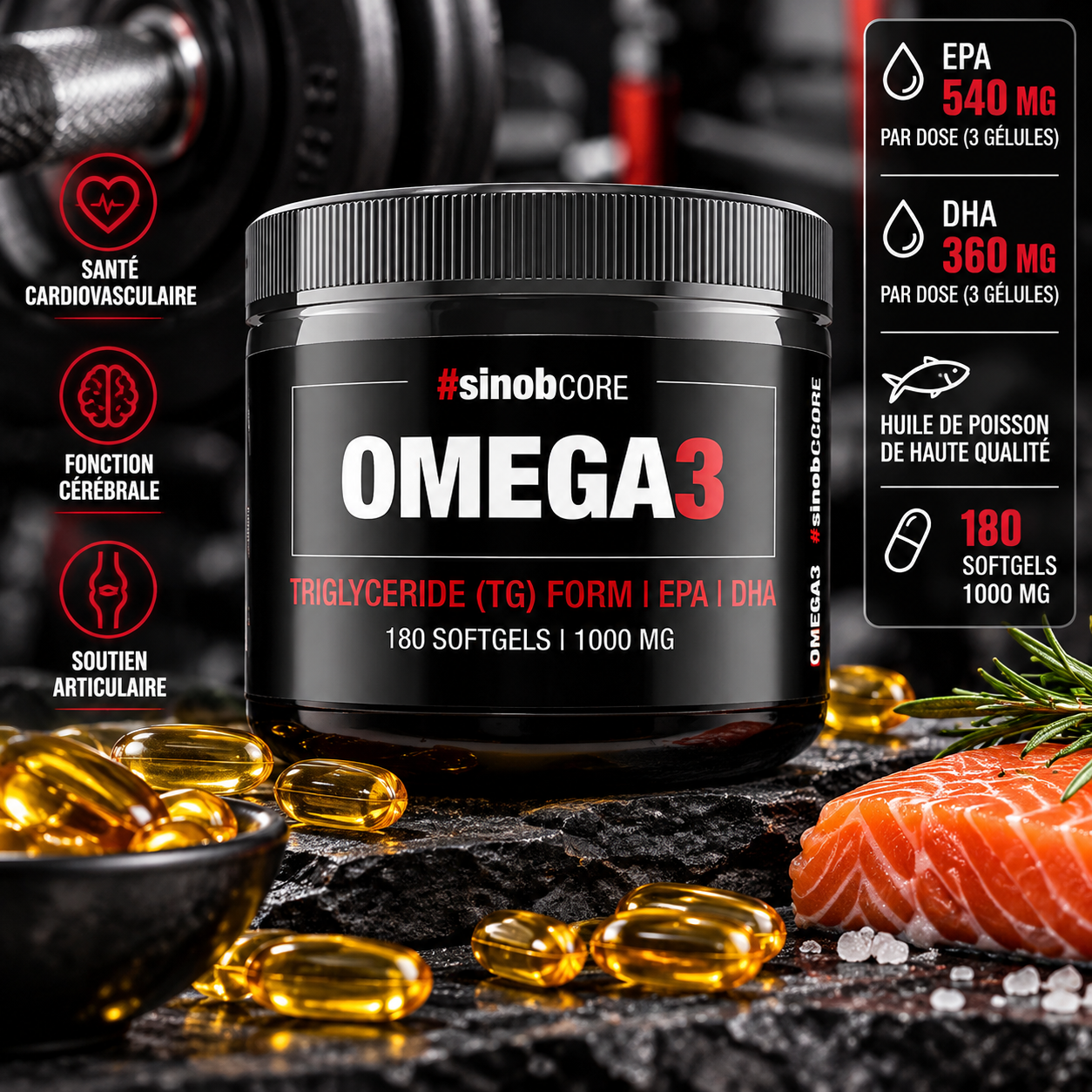 Sinob Omega 3 180 Softgels ingredients