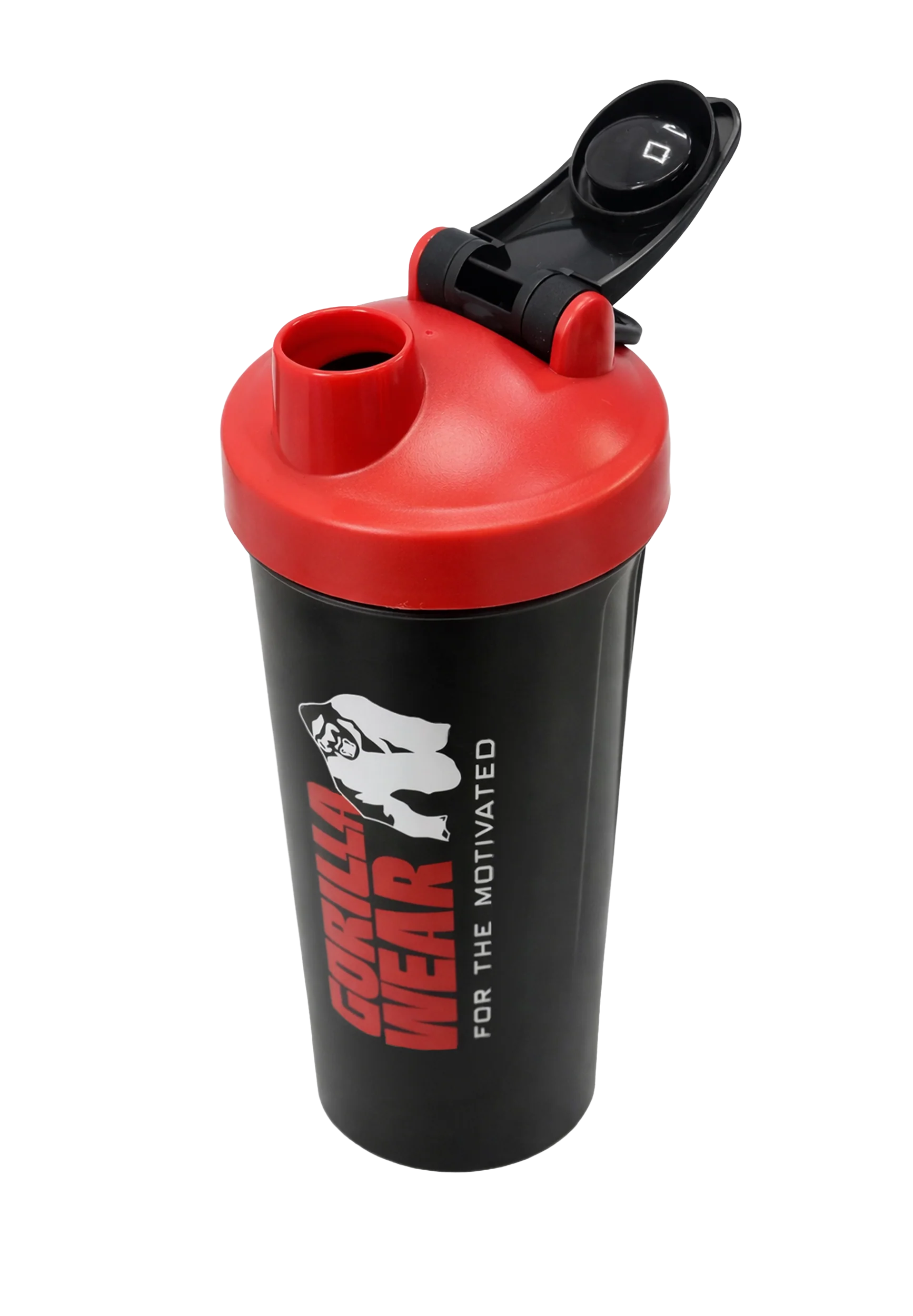 Shaker XXL Power Gorilla Wear 1000 ml noir et rouge - vue officielle 2