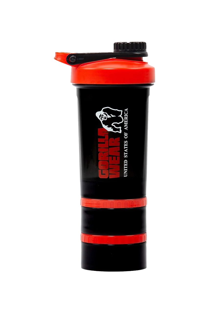 Shaker 2 GO Gorilla Wear 500 ml noir et rouge - photo officielle