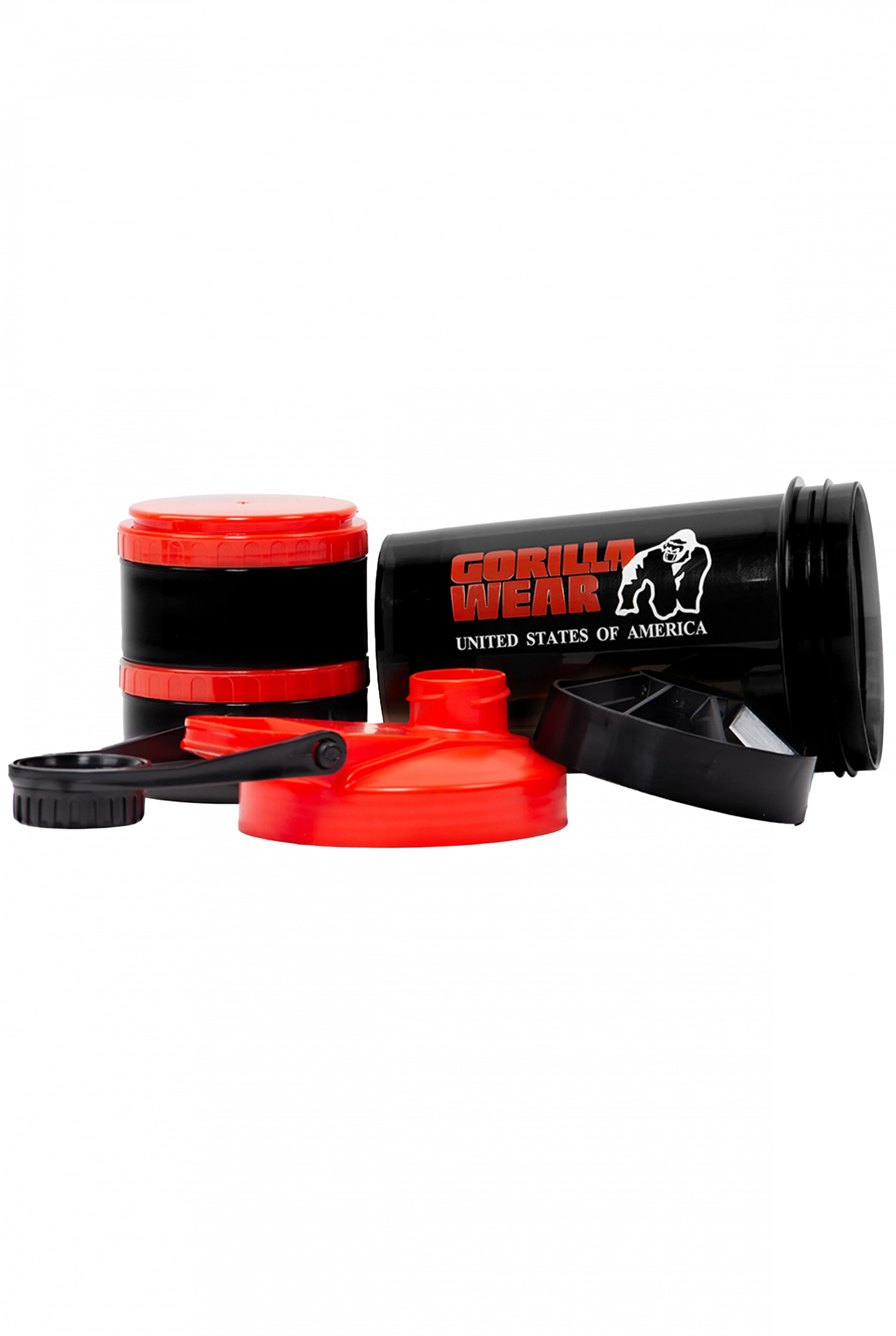 Shaker 2 GO Gorilla Wear 500 ml noir et rouge - vue officielle 2