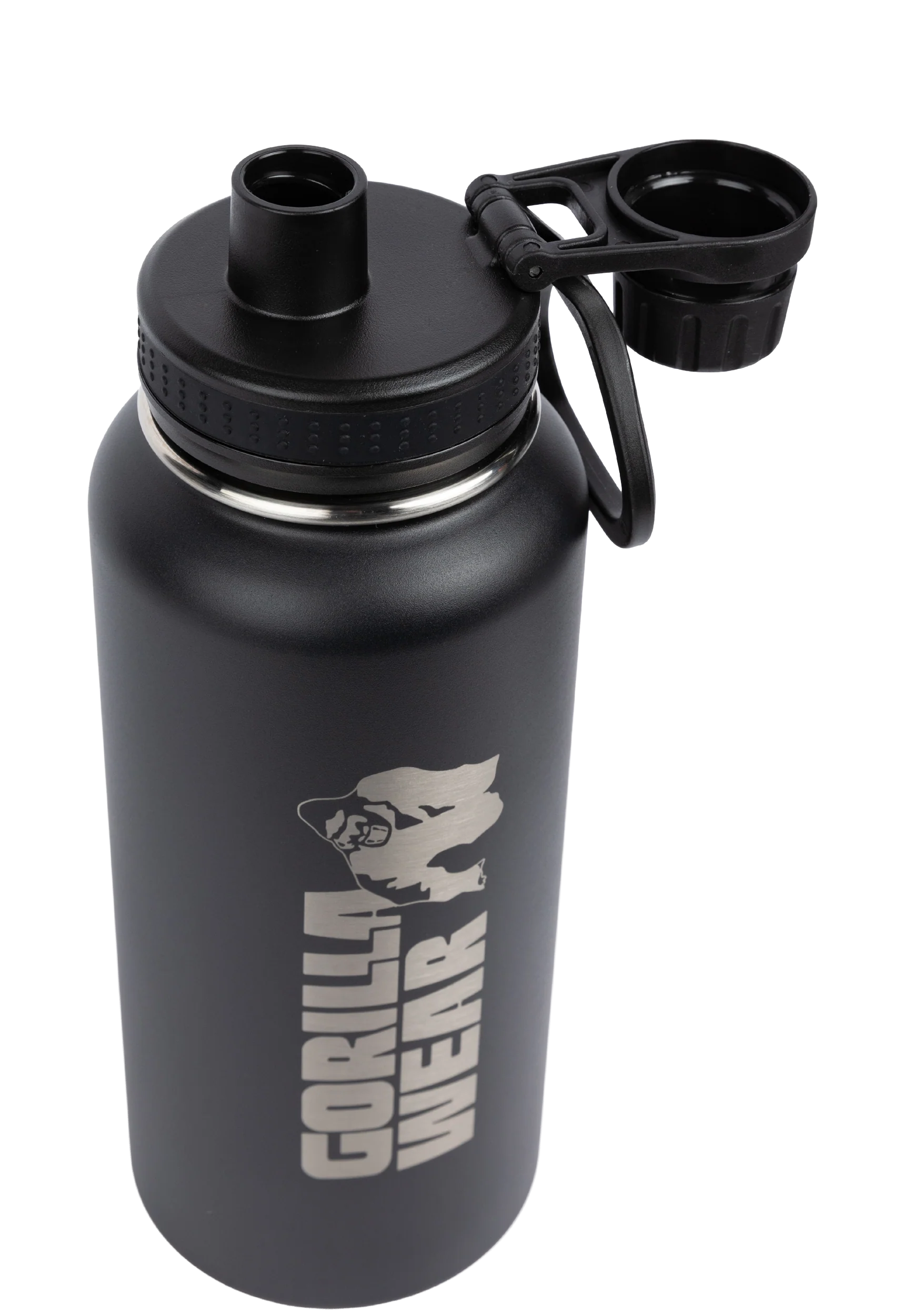 Gourde isotherme Gorilla Wear inox 1000 ml noire - vue officielle 2