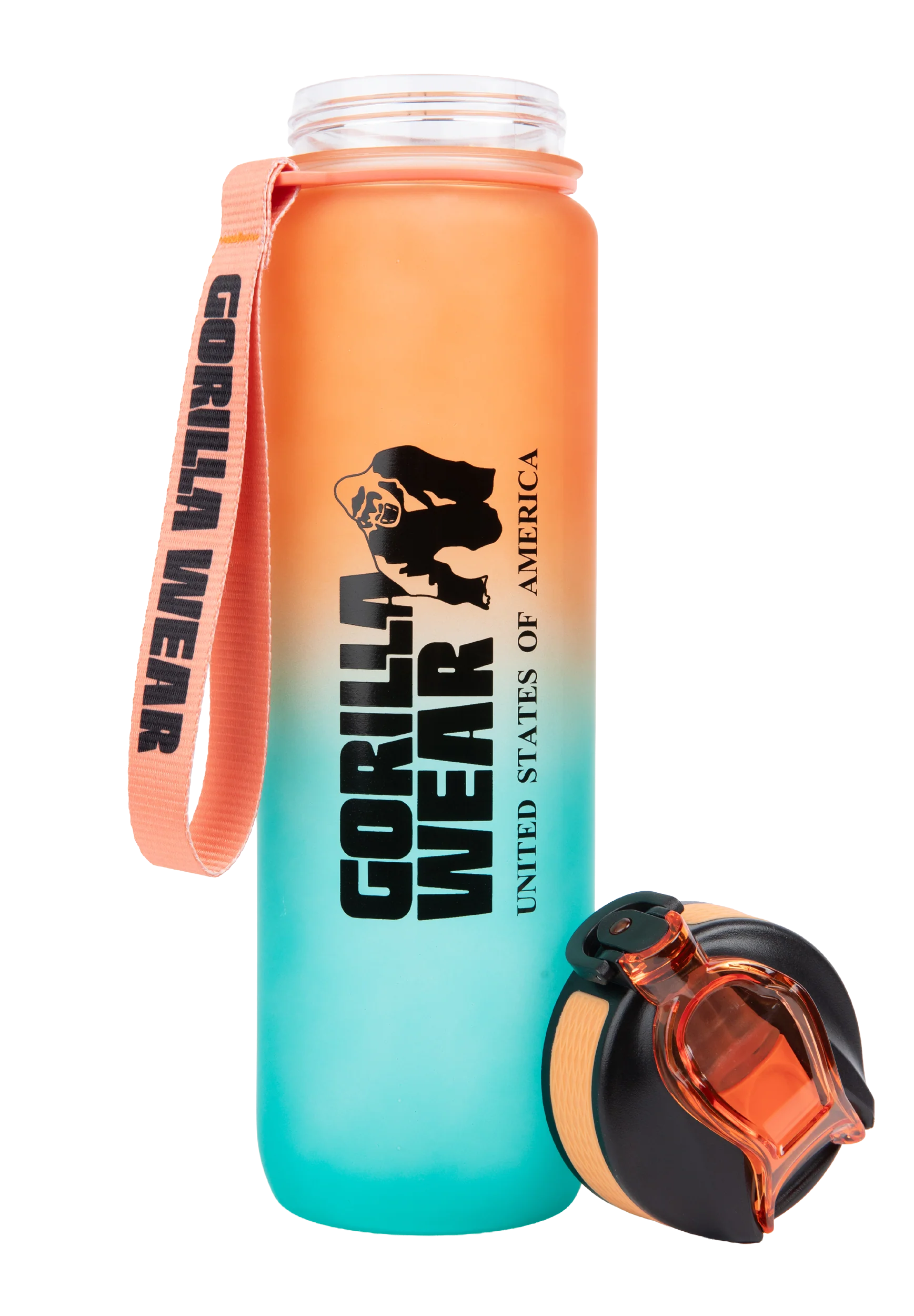 Gourde dégradée Gorilla Wear 1000 ml vert et orange - vue officielle 2