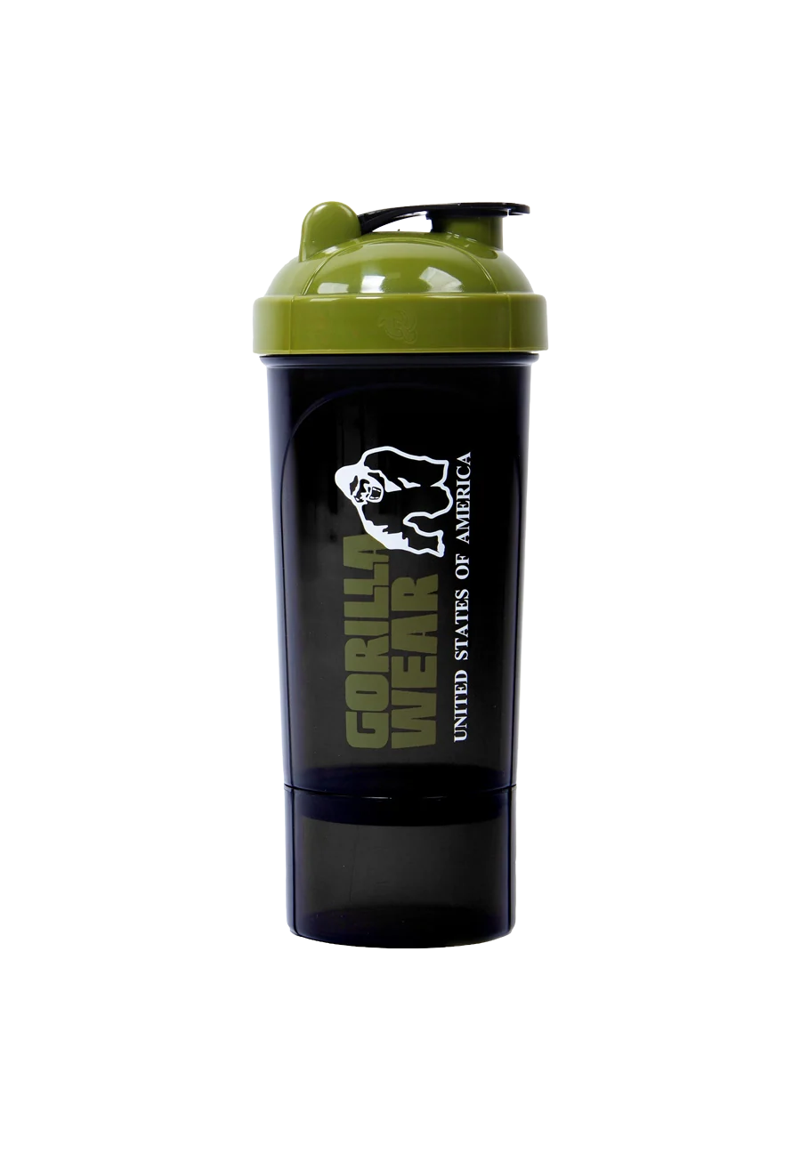 Shaker Compact Gorilla Wear 400 ml noir et vert kaki - photo officielle
