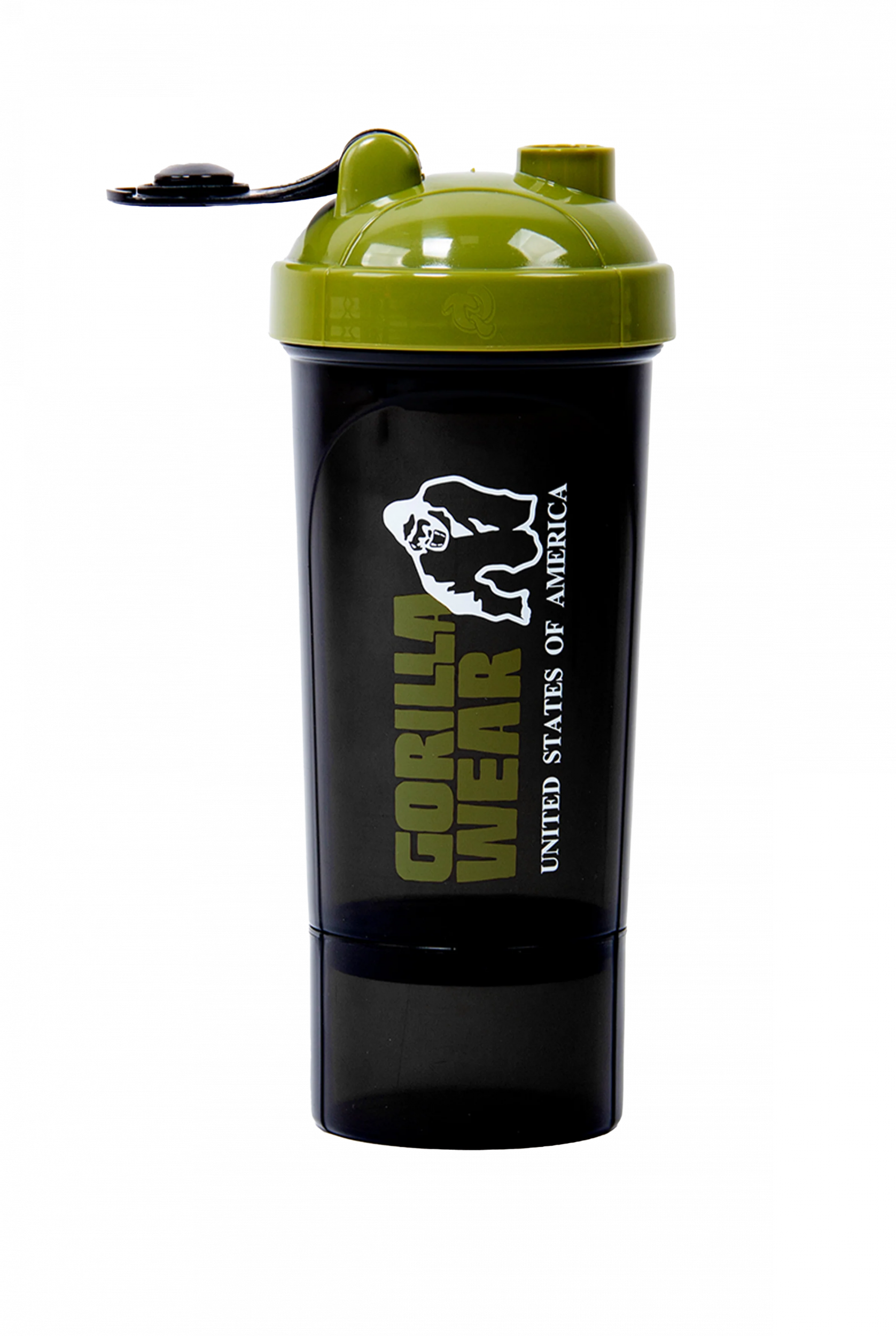 Shaker Compact Gorilla Wear 400 ml noir et vert kaki - vue officielle 2
