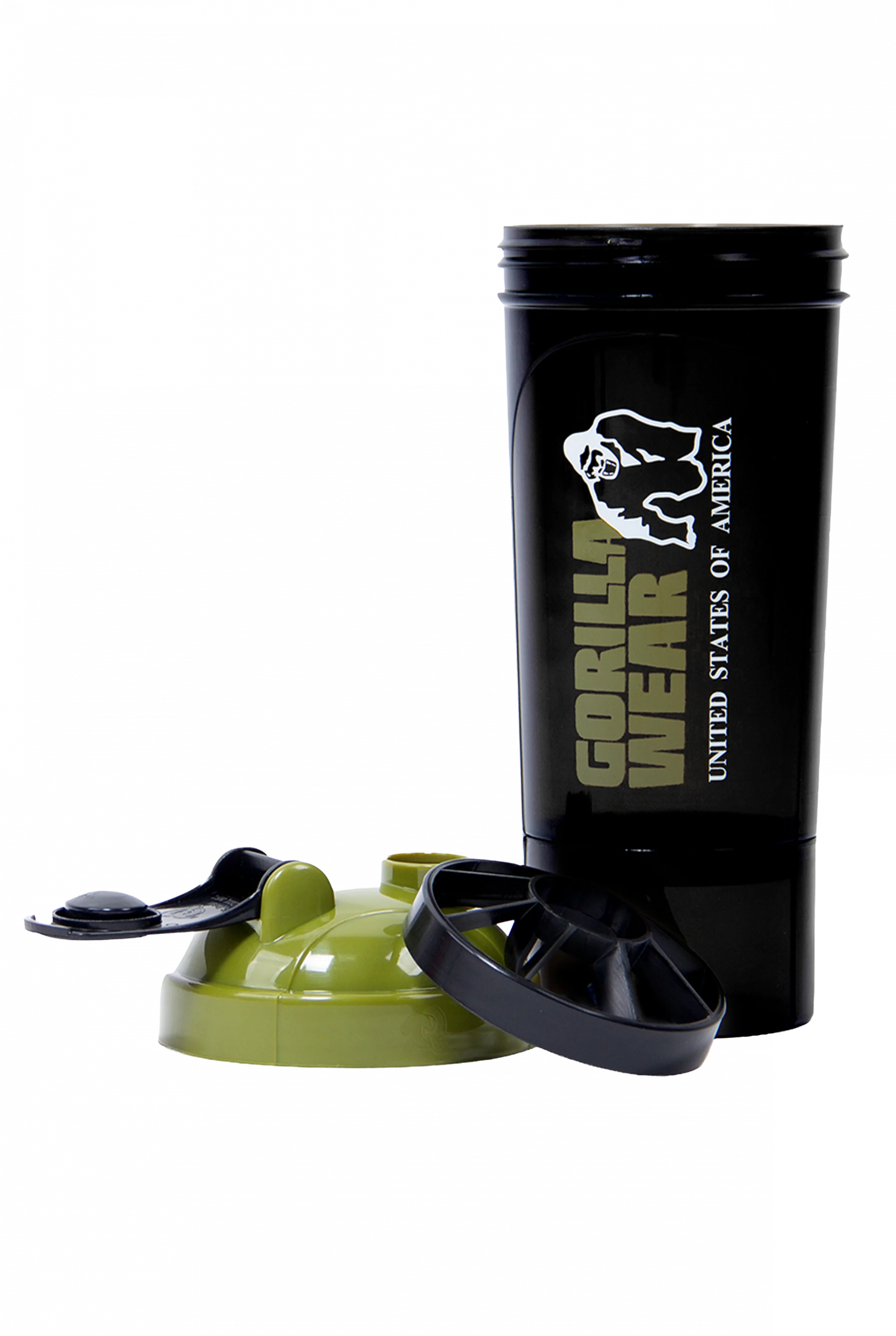 Shaker Compact Gorilla Wear 400 ml noir et vert kaki - vue officielle 3