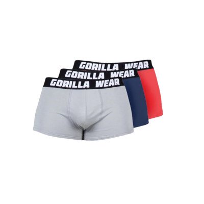 Lot de 3 boxers Gorilla Wear homme - Gris/Bleu/Rouge vue 1