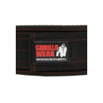 Gorilla Wear Gorilla Wear 4 Inch Nylon Lifting Belt - Black/Red Stitched, vue officielle secondaire