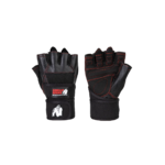Dallas Wrist Wraps Gloves - Black/Red Stitched, photographie Gorilla Wear 1