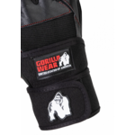 Dallas Wrist Wraps Gloves - Black/Red Stitched, photographie Gorilla Wear 2