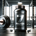 DALL·E 2023-12-16 13.54.19 - Create an image of a high-quality protein supplement container. The container should be sleek and modern, with a label that includes the brand 7Nutri