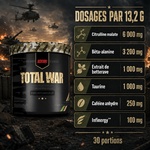 Dosages des ingrédients de Redcon1 Total War par portion de 13,2 g
