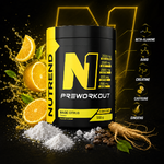 Nutrend N1 Pre-Workout 510 g Magic Citrus avec mise en avant des ingrédients AAKG, bêta-alanine, créatine, caféine et ginseng