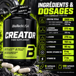 BioTech CreaTor 120 capsules ingrdedients