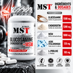 MST - Glucosamine Chondroïtine MSM + ACIDE HYALURONIQUE - 90 Comprimés ingredients