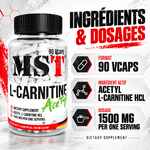 MST - L-Carnitine Acétyle 90 capsules ingredients