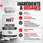 MST - Créatine HCL 90 capsules ingredients